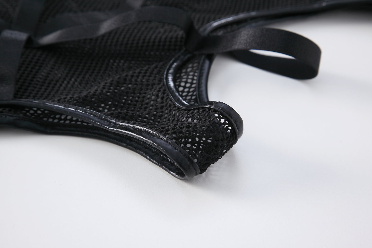 Sexy Patent Leather Mesh Bodysuit for Women – Seductive One-Piece Lingerie