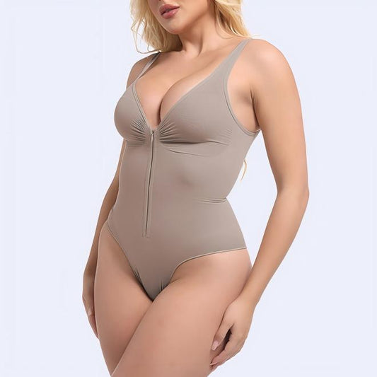 Zipper Front Backless Bodysuit | Tummy Control & Butt Lifting Shapewear