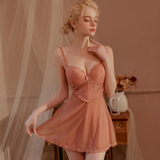 Babydoll lingerie dress with lace details