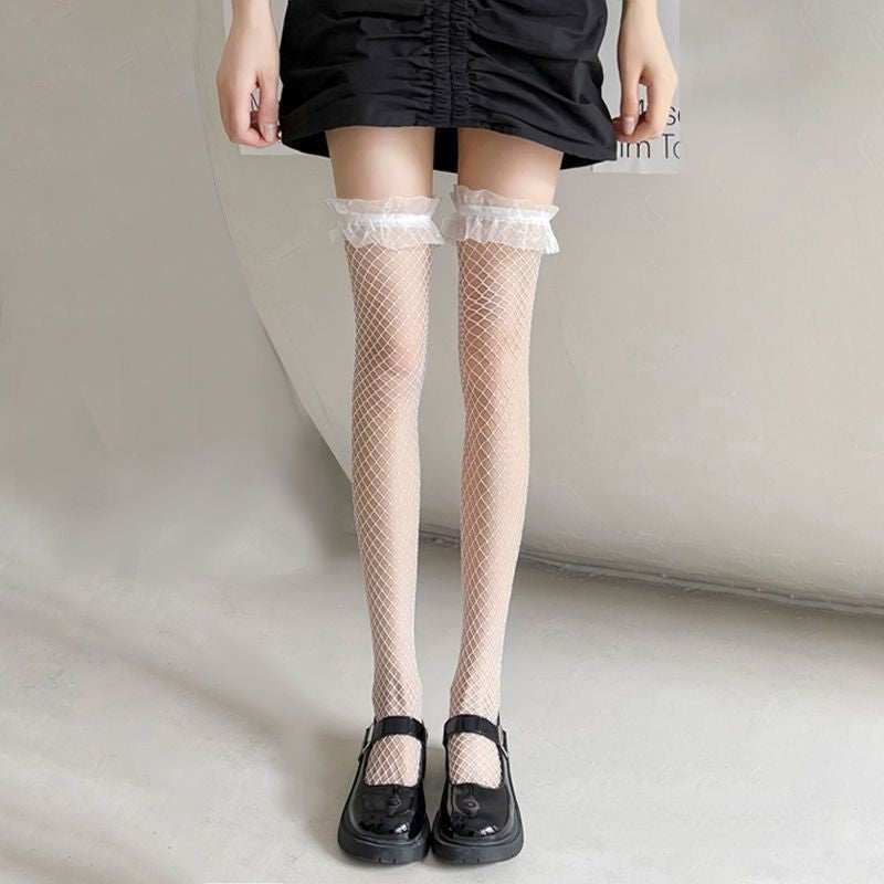 Lace Thigh-high Fishnet stockings