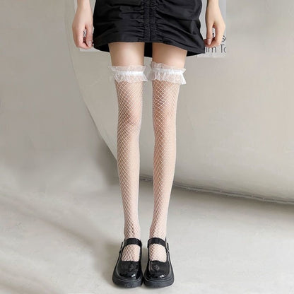 Lace Thigh-high Fishnet stockings
