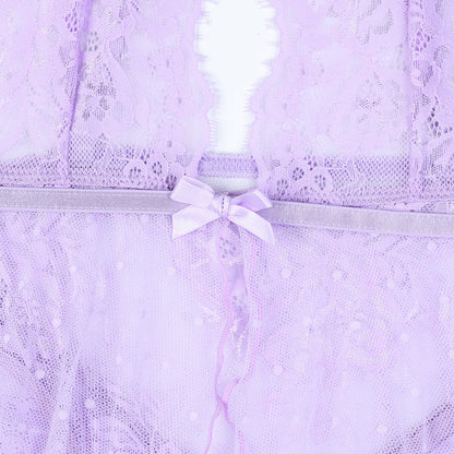 Sheer mesh design on babydoll lingerie