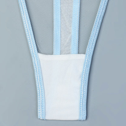 Lingerie set with sheer mesh details