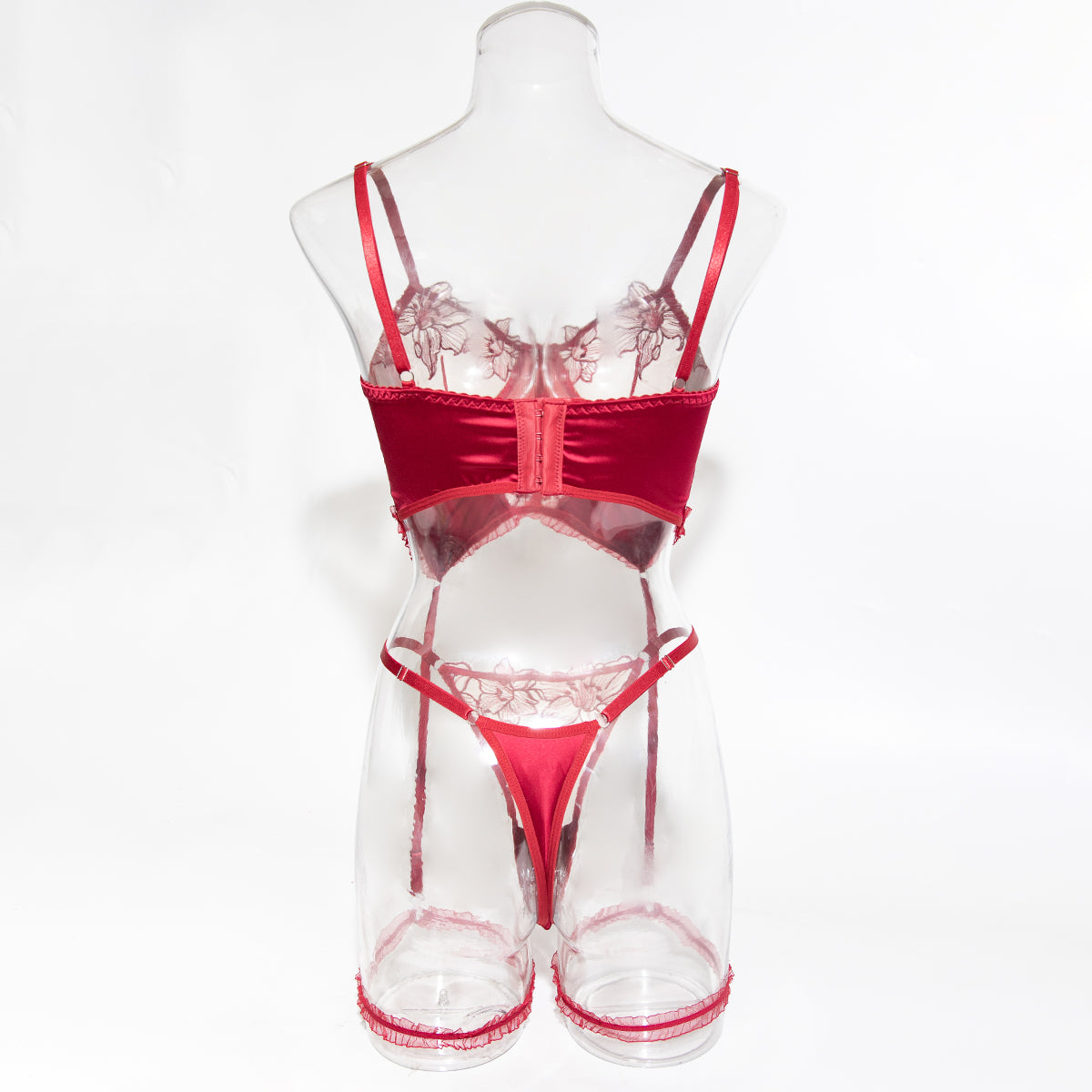 Bra and panty set styled with embroidered