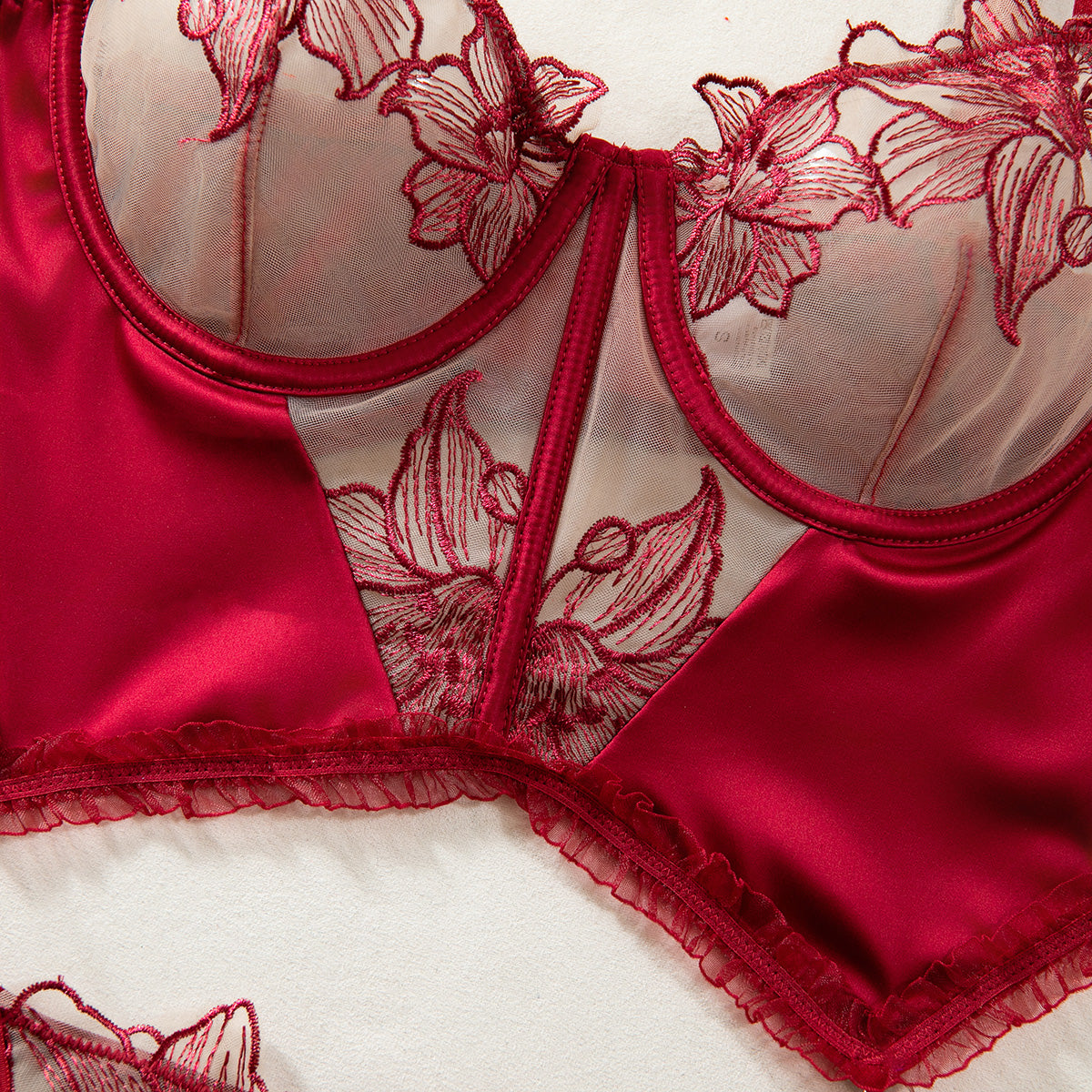 Sheer mesh bra and panty set