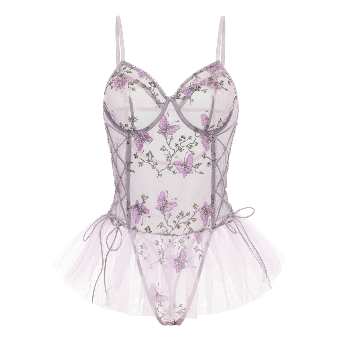 Underwire accents on plus size babydoll lingerie