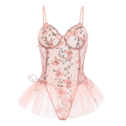 Plus size babydoll lingerie with ruffle details