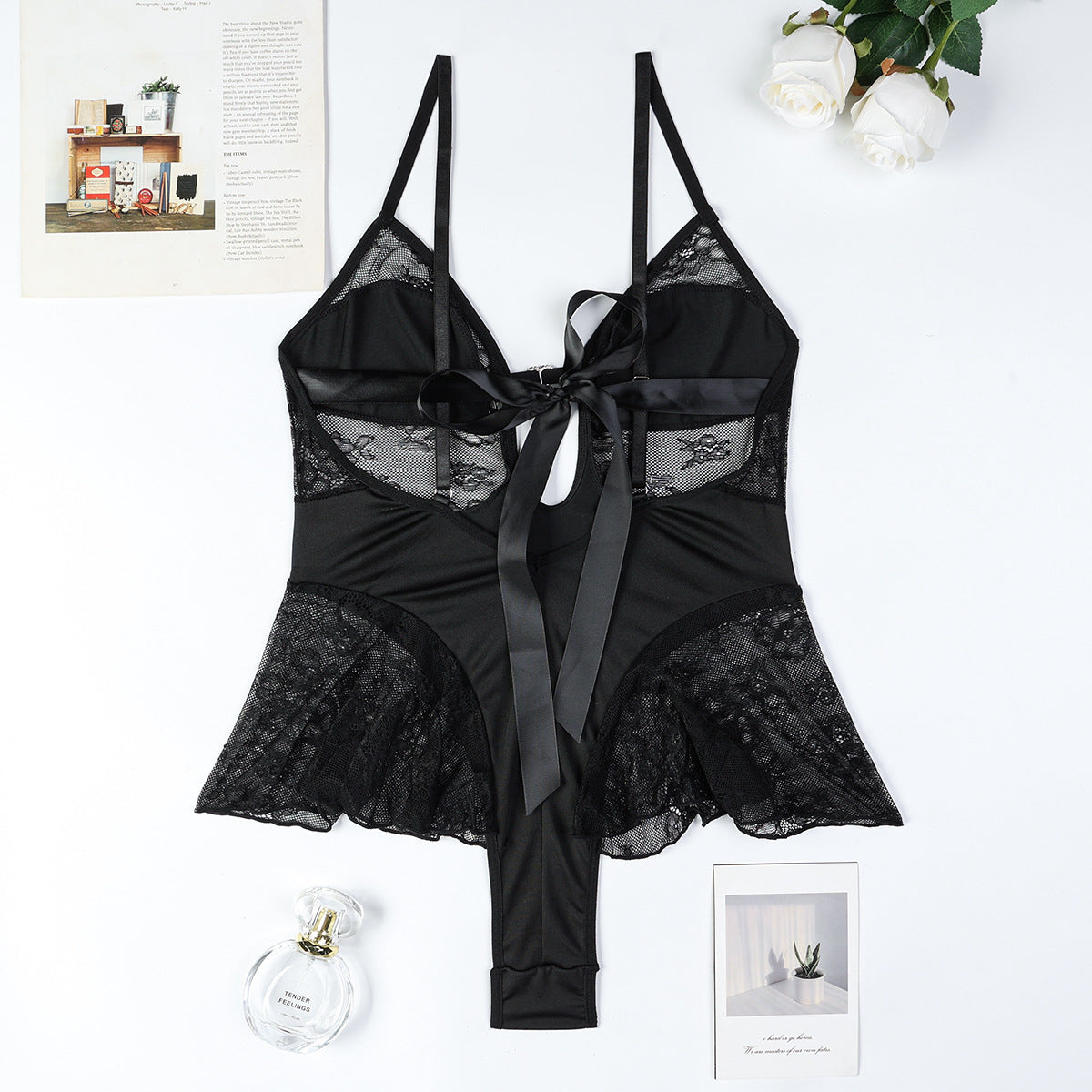 Black Lightweight Mesh Bodysuit
