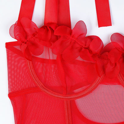 Babydoll lingerie with bow design