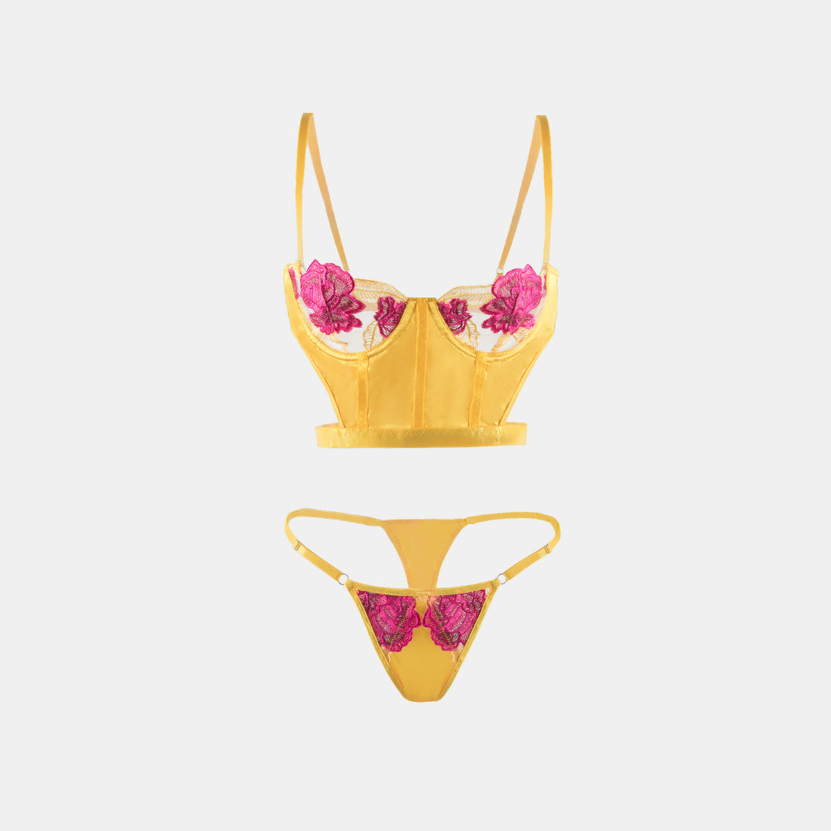 Lingerie set with embroidered design