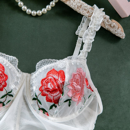 Embroidered babydoll lingerie dress design details