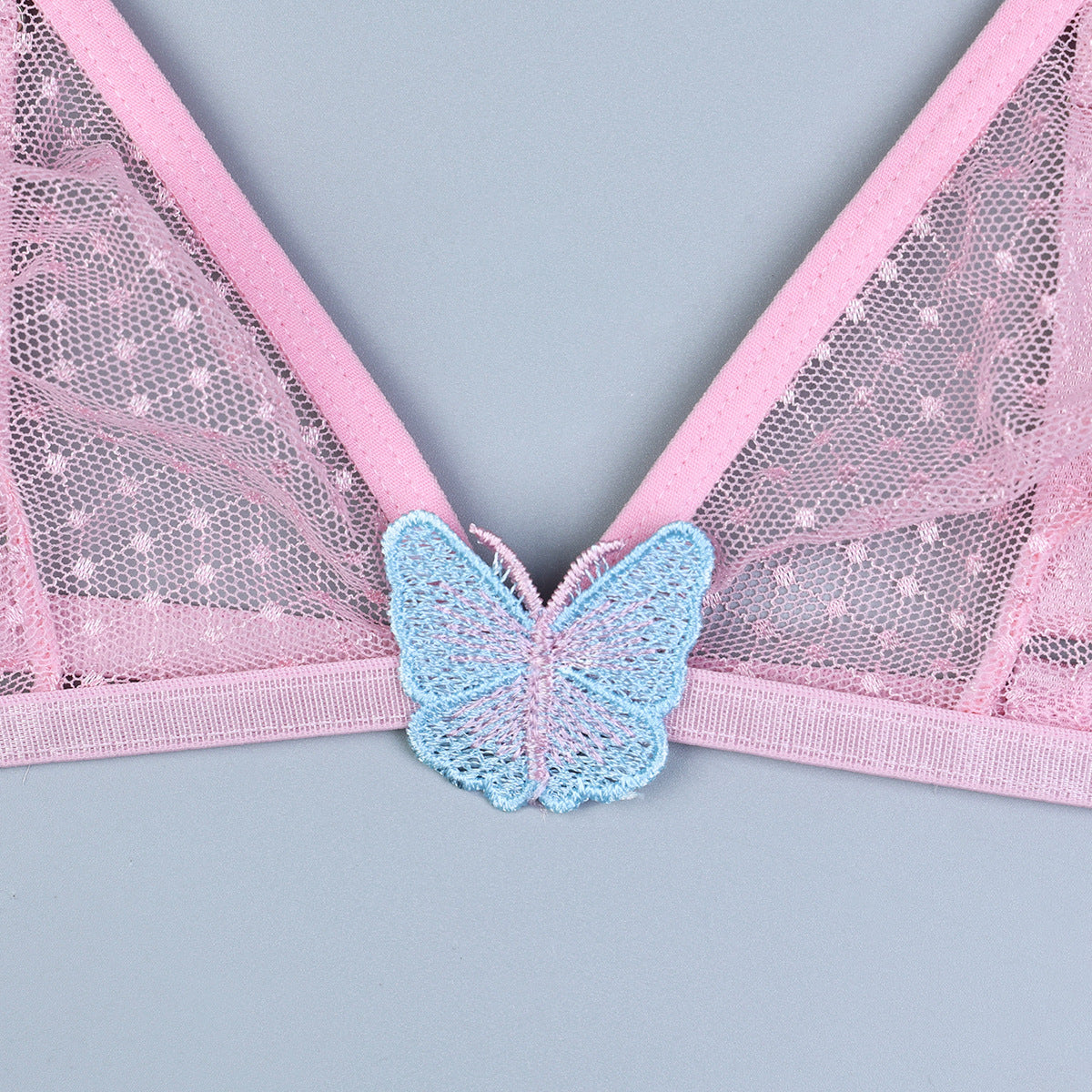 Lingerie set with sheer mesh details