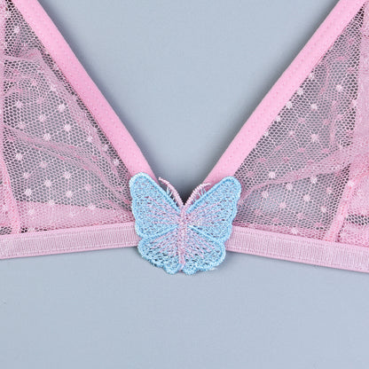 Lingerie set with sheer mesh details