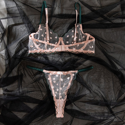 Lingerie set with sheer mesh details