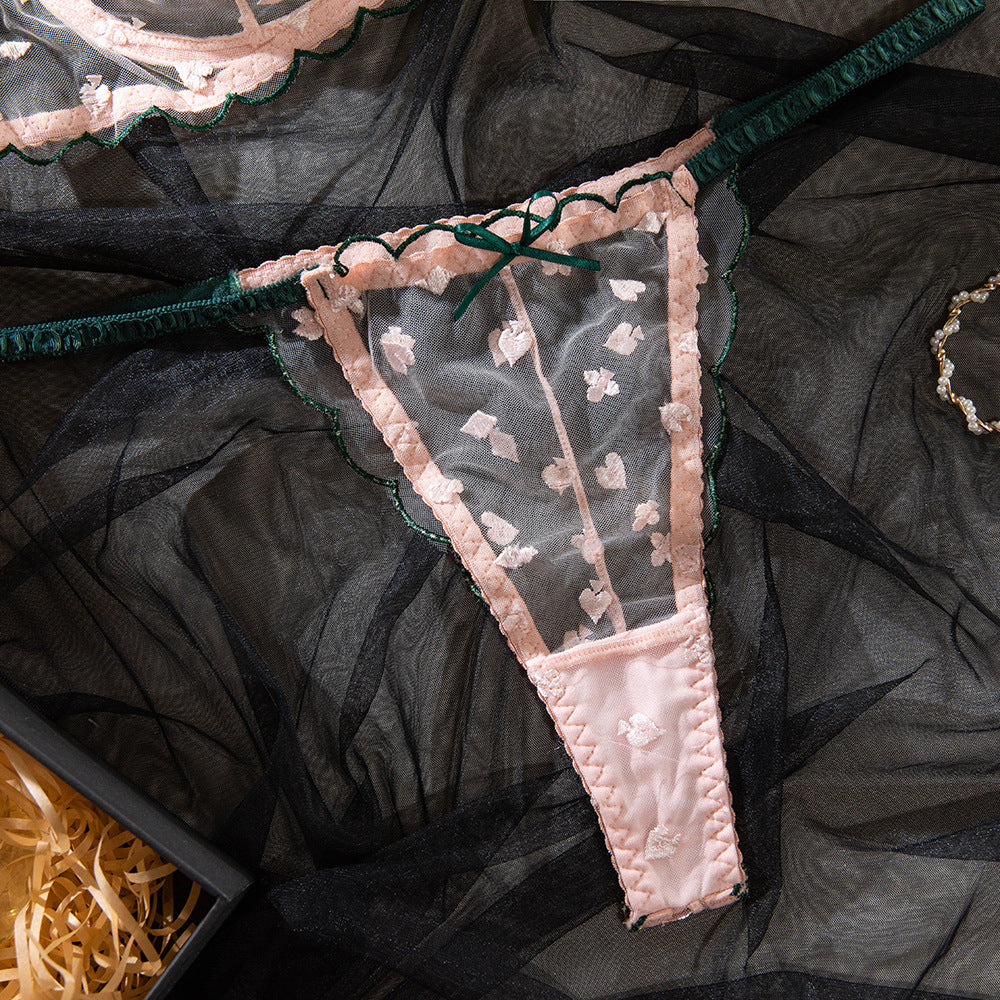 Lingerie set styled with sheer mesh