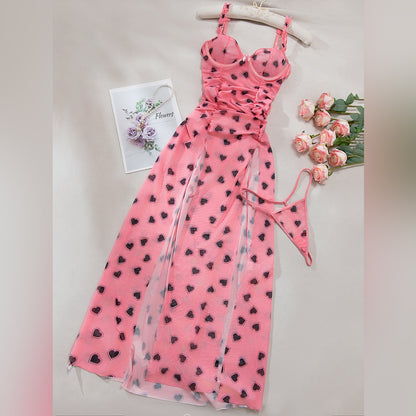 Lingerie nightdress with coordinated design