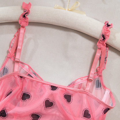 Pink lingerie nightdress with refined details