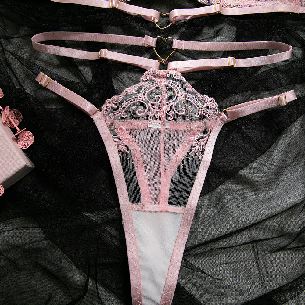 Lace design on bra and panty set