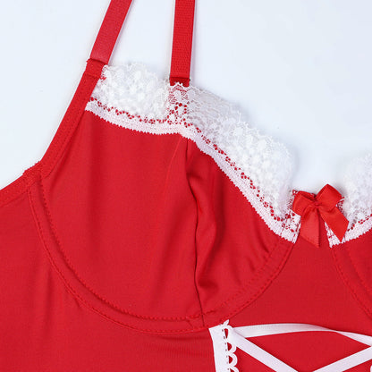 Maid roleplay lingerie set with lace details