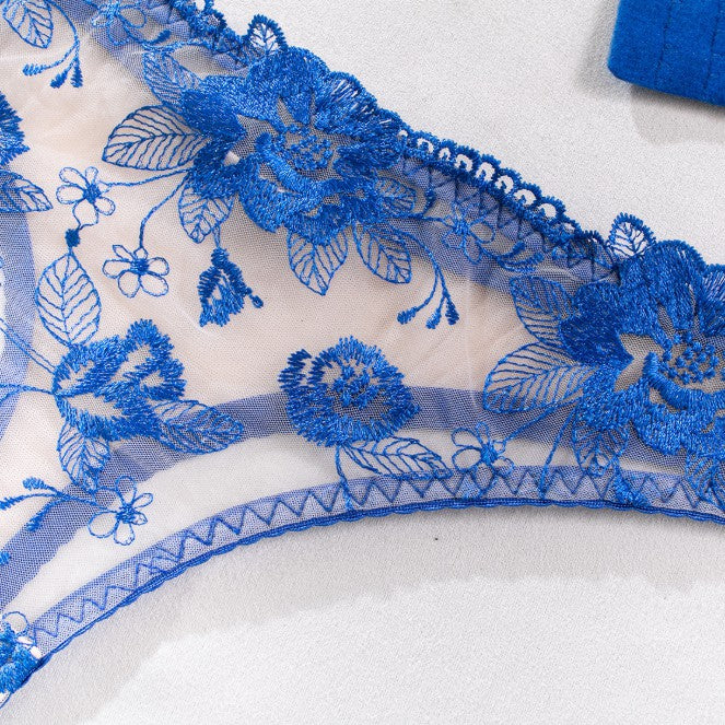 Bra and panty set featuring embroidered