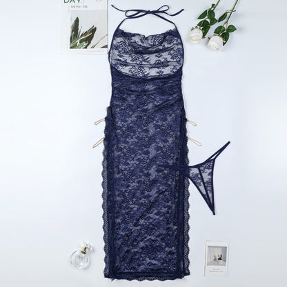 Lace accents on lingerie nightdress