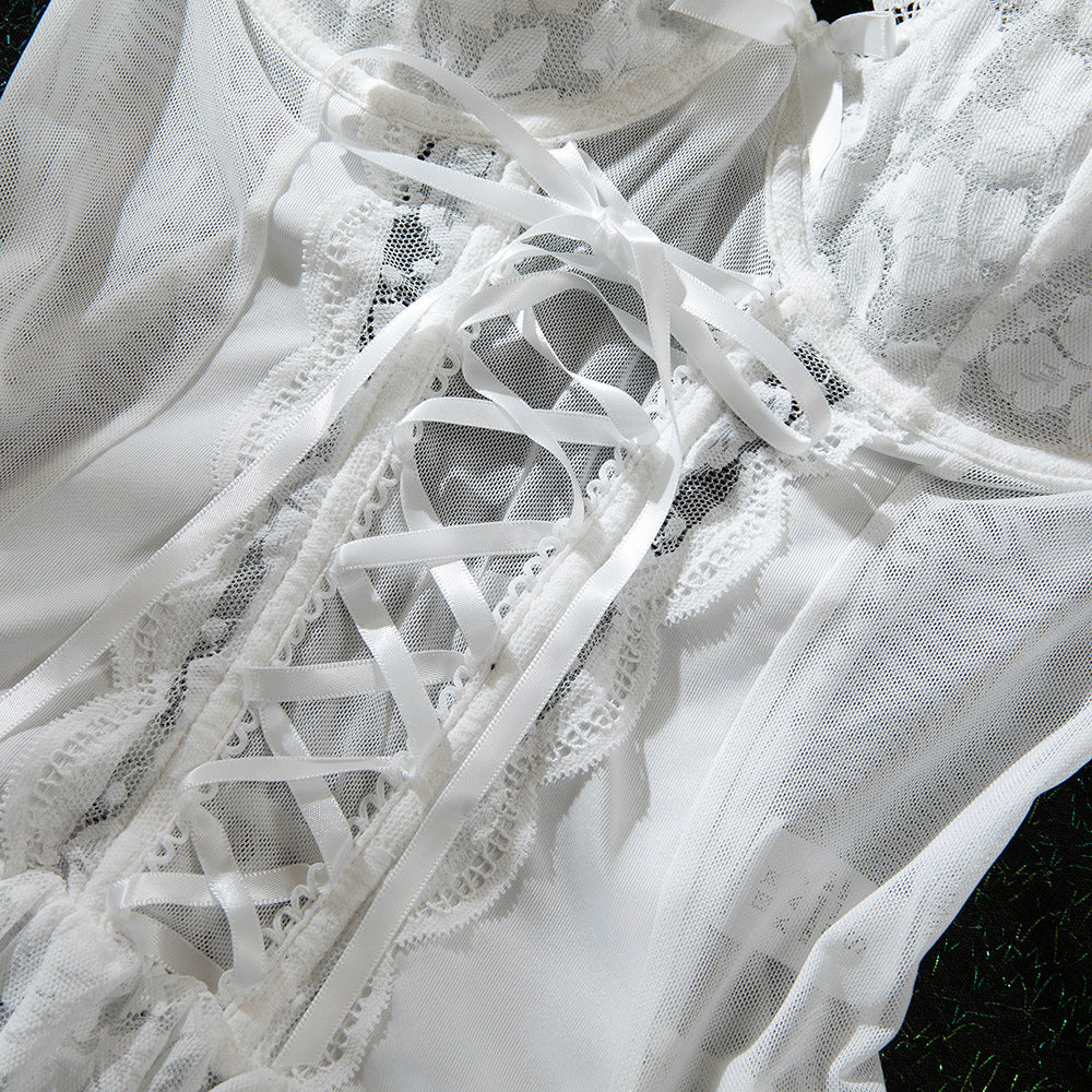 Bra and panty set styled with lace