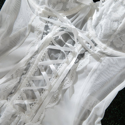 Bra and panty set styled with lace