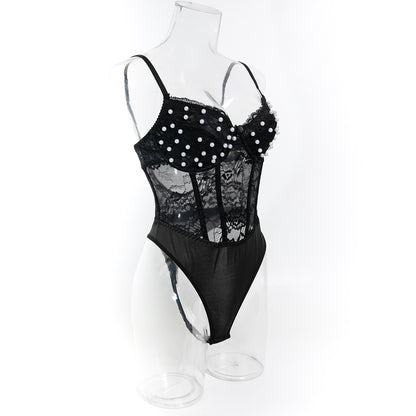 Audrey Pearl Lace Corset Bodysuit - alternate view 6