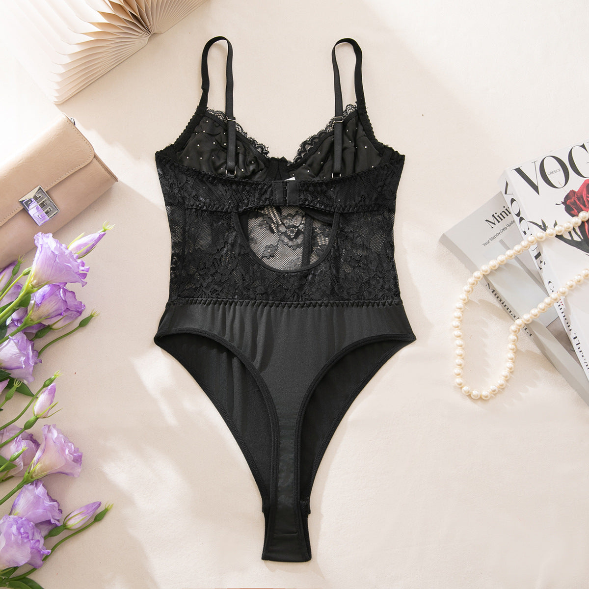 Audrey Pearl Lace Corset Bodysuit - alternate view 7