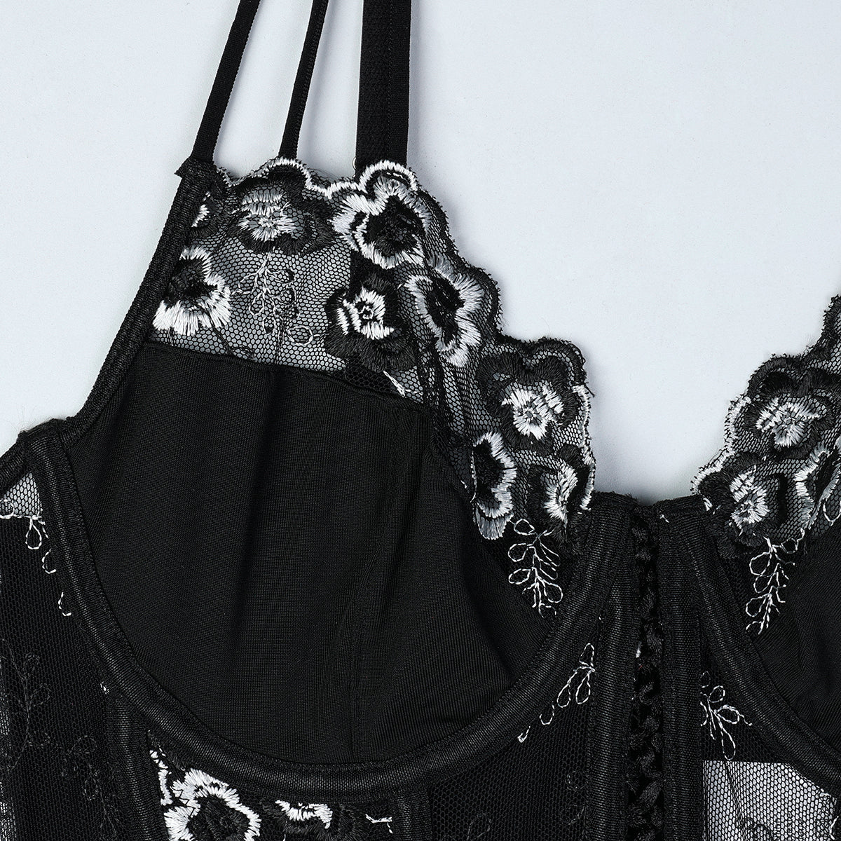 Strappy design on bra and panty set