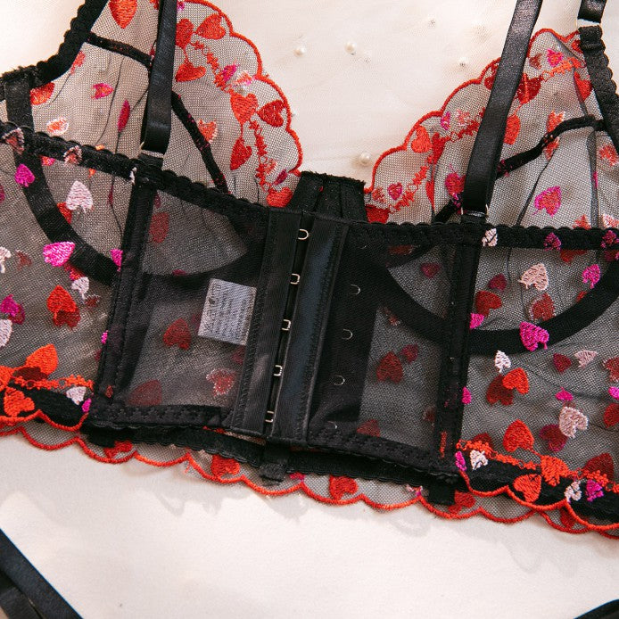 Lingerie set styled with sheer mesh