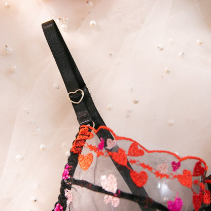 Lingerie set with sheer mesh design