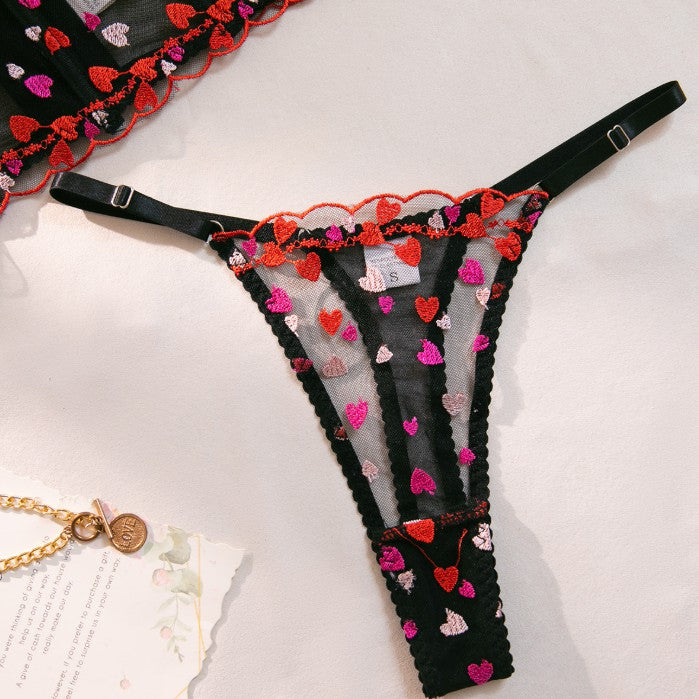 Lingerie set with sheer mesh details