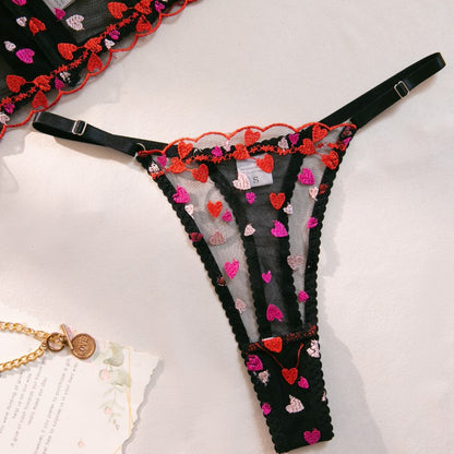 Lingerie set with sheer mesh details