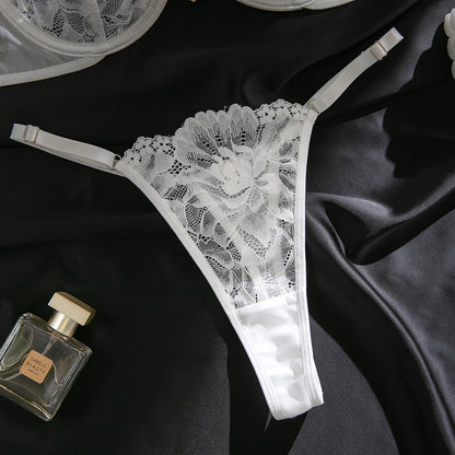 Lace design on lingerie set