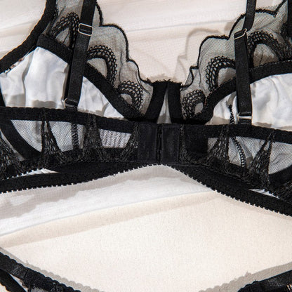 Embroidered design on lingerie set