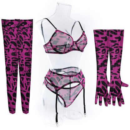 Four-piece lingerie set with coordinated design