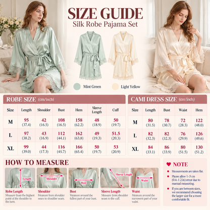 【Luxury 100% Silk 】19 Momme Mulberry Silk Nightgown & Robe Set with Lace - alternate view 3