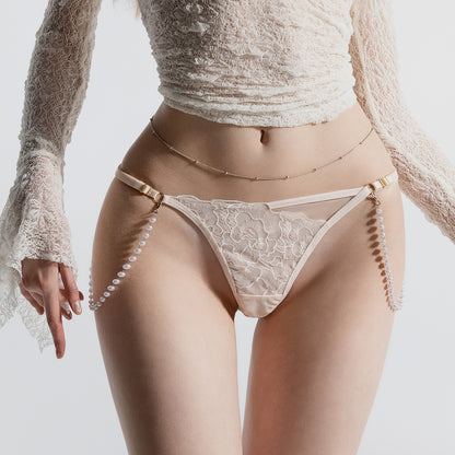Pearl Chain Strap Lace Panties - alternate view 9