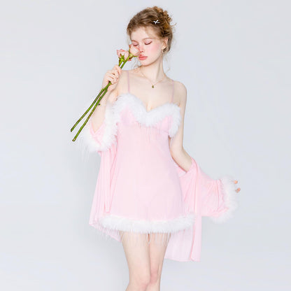 Pink babydoll nightgown romantic style
