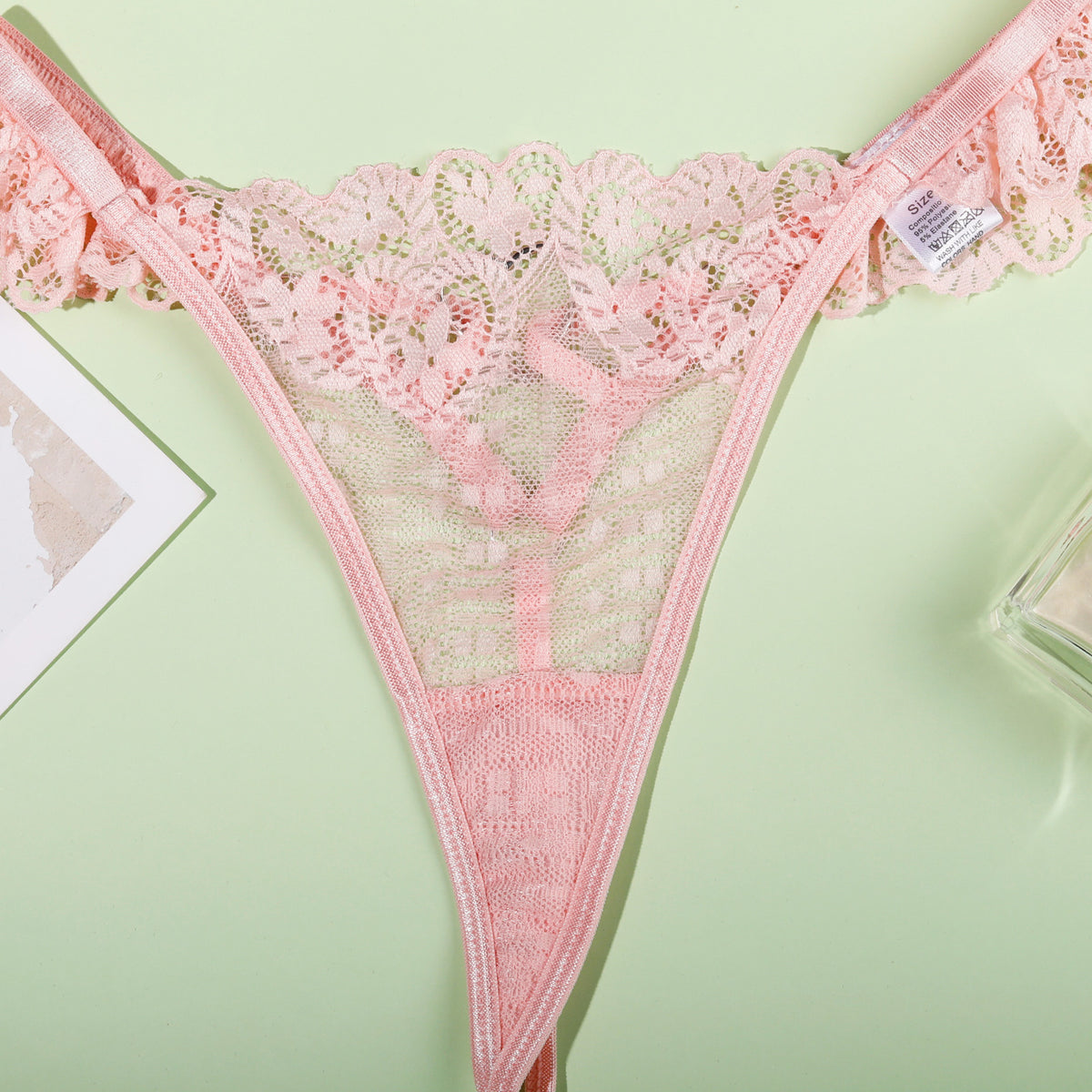Pearl detailed corset lingerie set