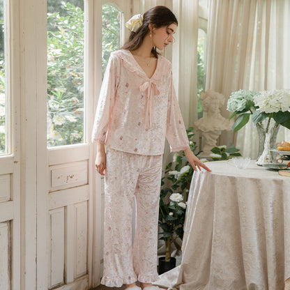 Pink printed pajama set side look