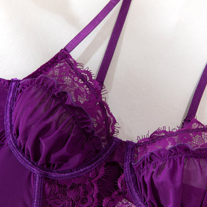 Lingerie set styled with sheer mesh