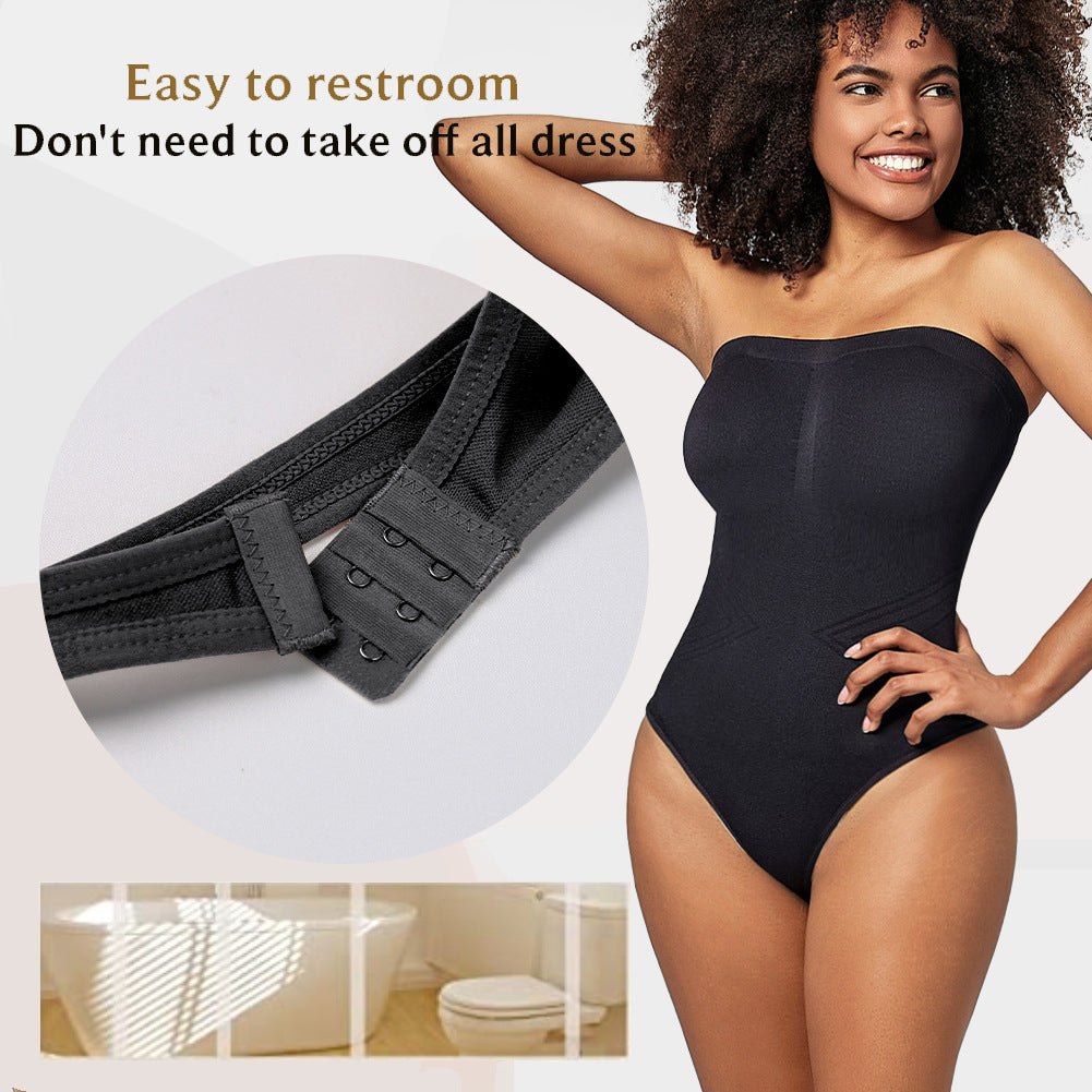 Seamless Strapless Shaping Bodysuit – Butt-Lifting Thong Back