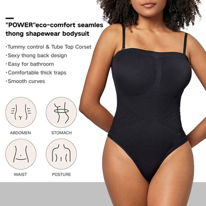 Seamless Strapless Shaping Bodysuit – Butt-Lifting Thong Back
