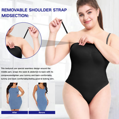 Seamless Strapless Shaping Bodysuit – Butt-Lifting Thong Back