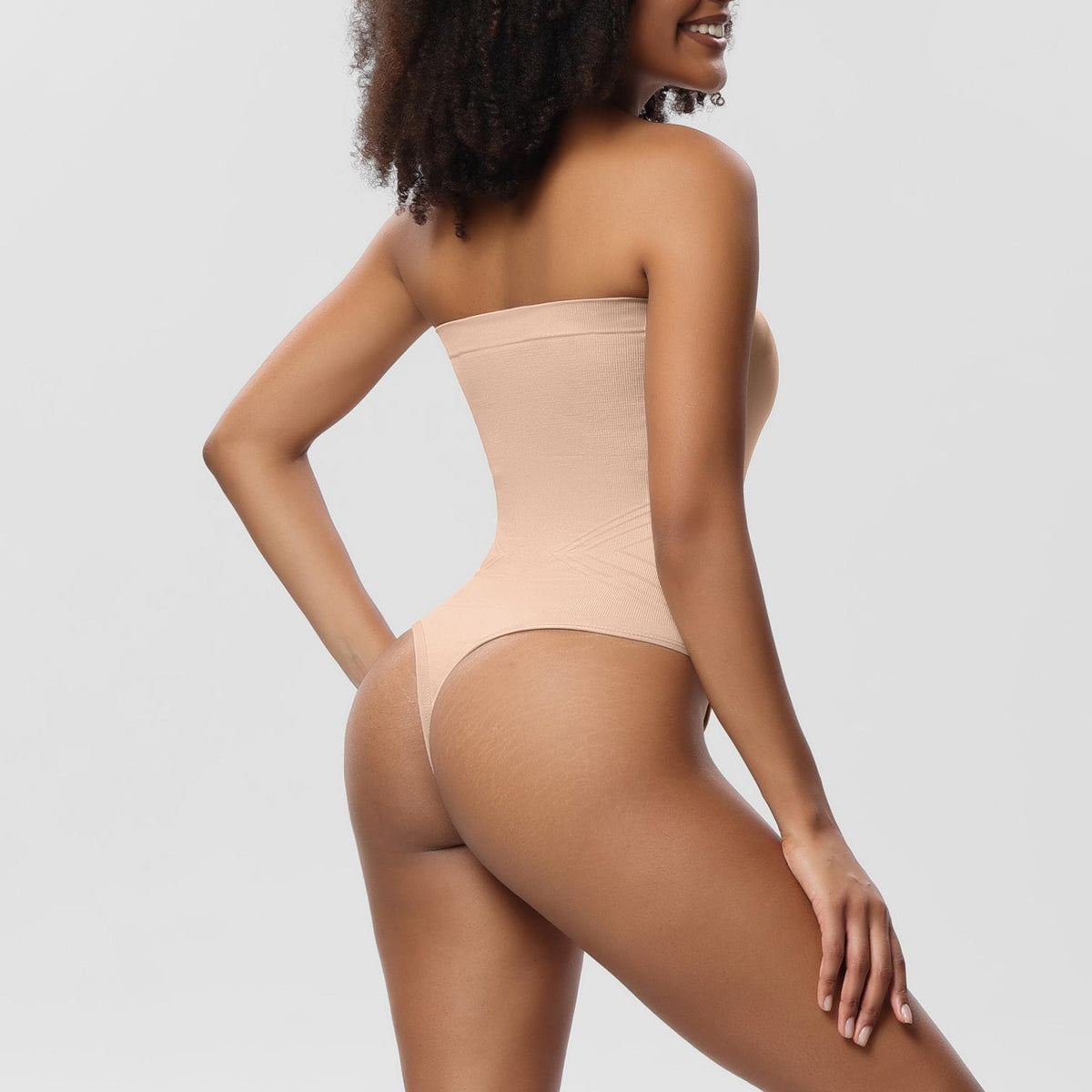 Seamless Strapless Shaping Bodysuit – Butt-Lifting Thong Back