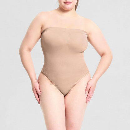 Seamless Strapless Shaping Bodysuit – Butt-Lifting Thong Back