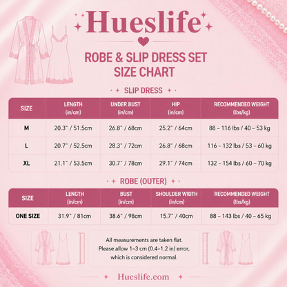 Pink Satin Lace Nightgown Set with Embroidered Bust, Robe & Belt