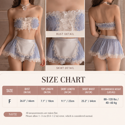 Cosplay Japanese Maid Lingerie Set with Bow